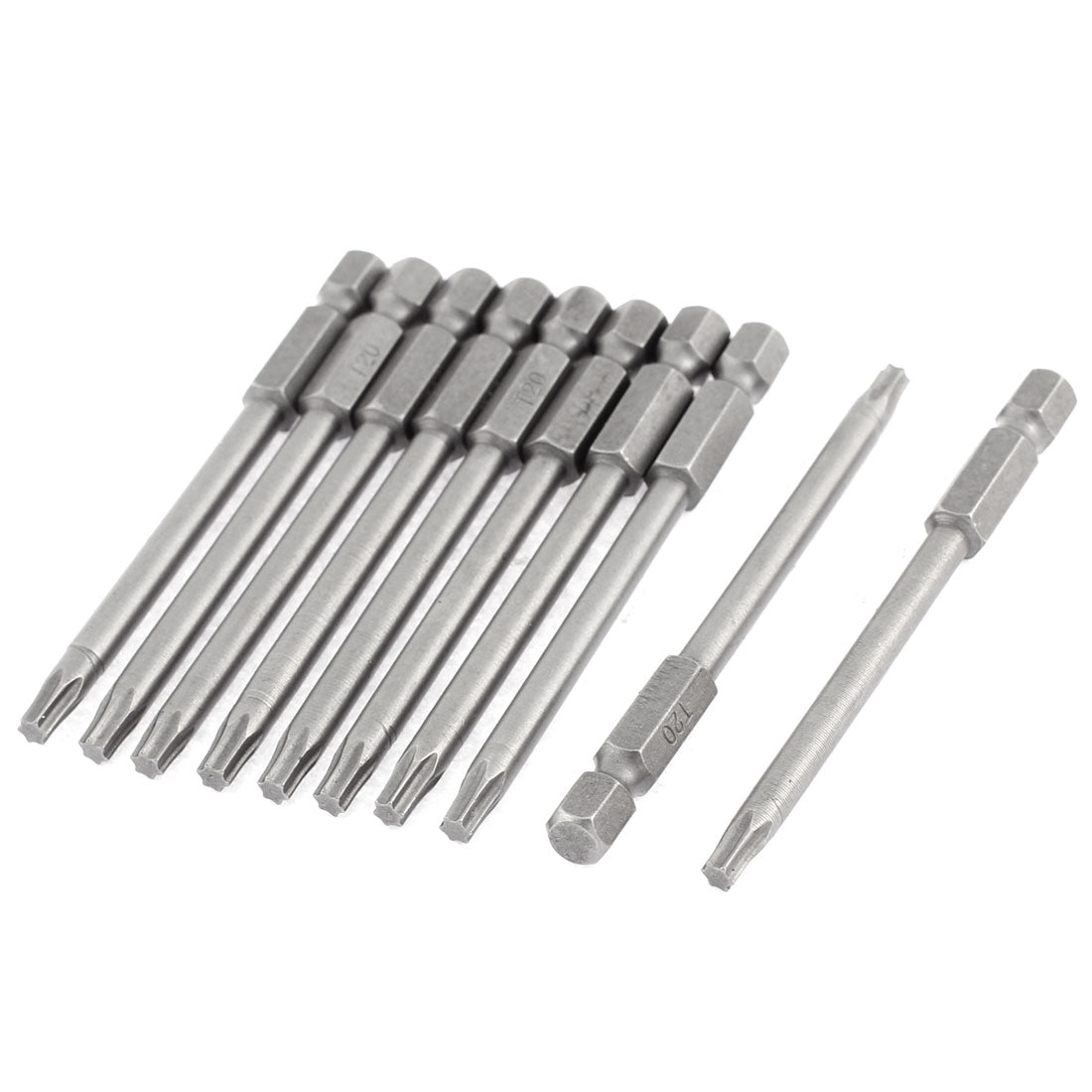 uxcell Uxcell 75mm Length T20 Magnetic Torx Tip Round Shank Screwdriver Bits 10 Pcs
