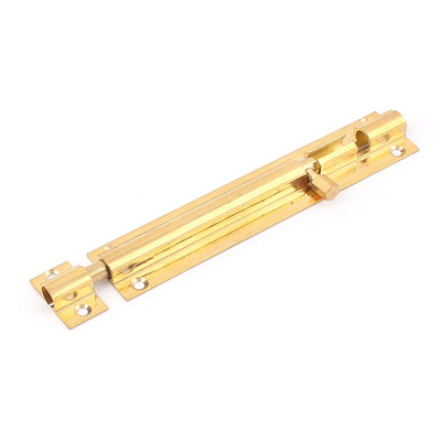 Harfington Uxcell 5" Length Brass Door Security Latch Sliding Lock Barrel Bolt Gold Tone