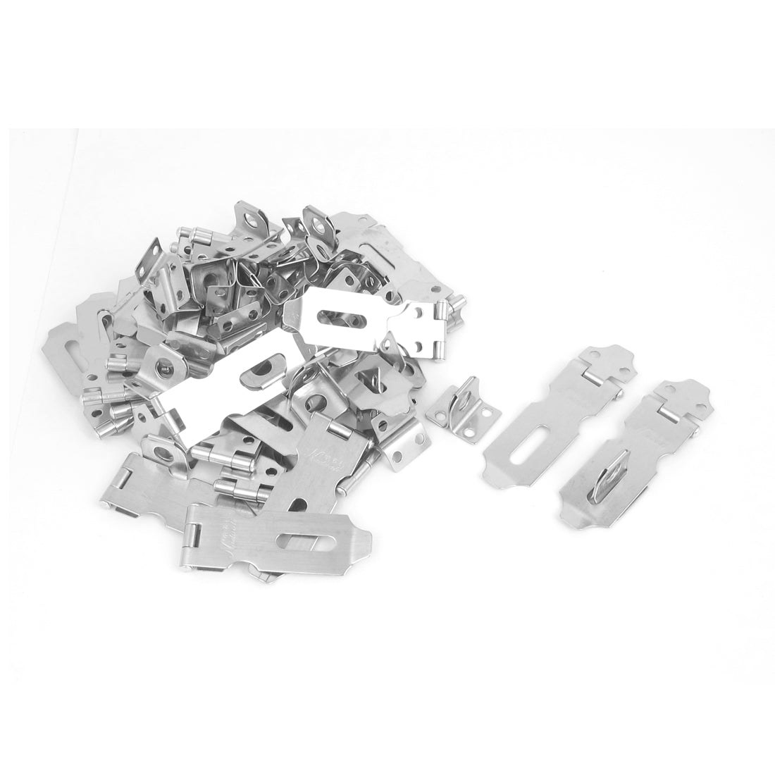 uxcell Uxcell 30pcs Silver Tone Metal Safety Gate Cabinet Clasp Lock Locking Padlock Latch Hasp Staple