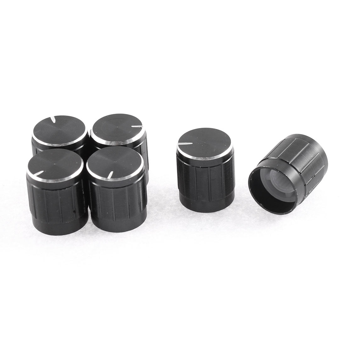 uxcell Uxcell 6mm Shaft Hole Dia Lamp Dimmer Control Rotary Knob Cap Black 15 x 17mm 6Pcs