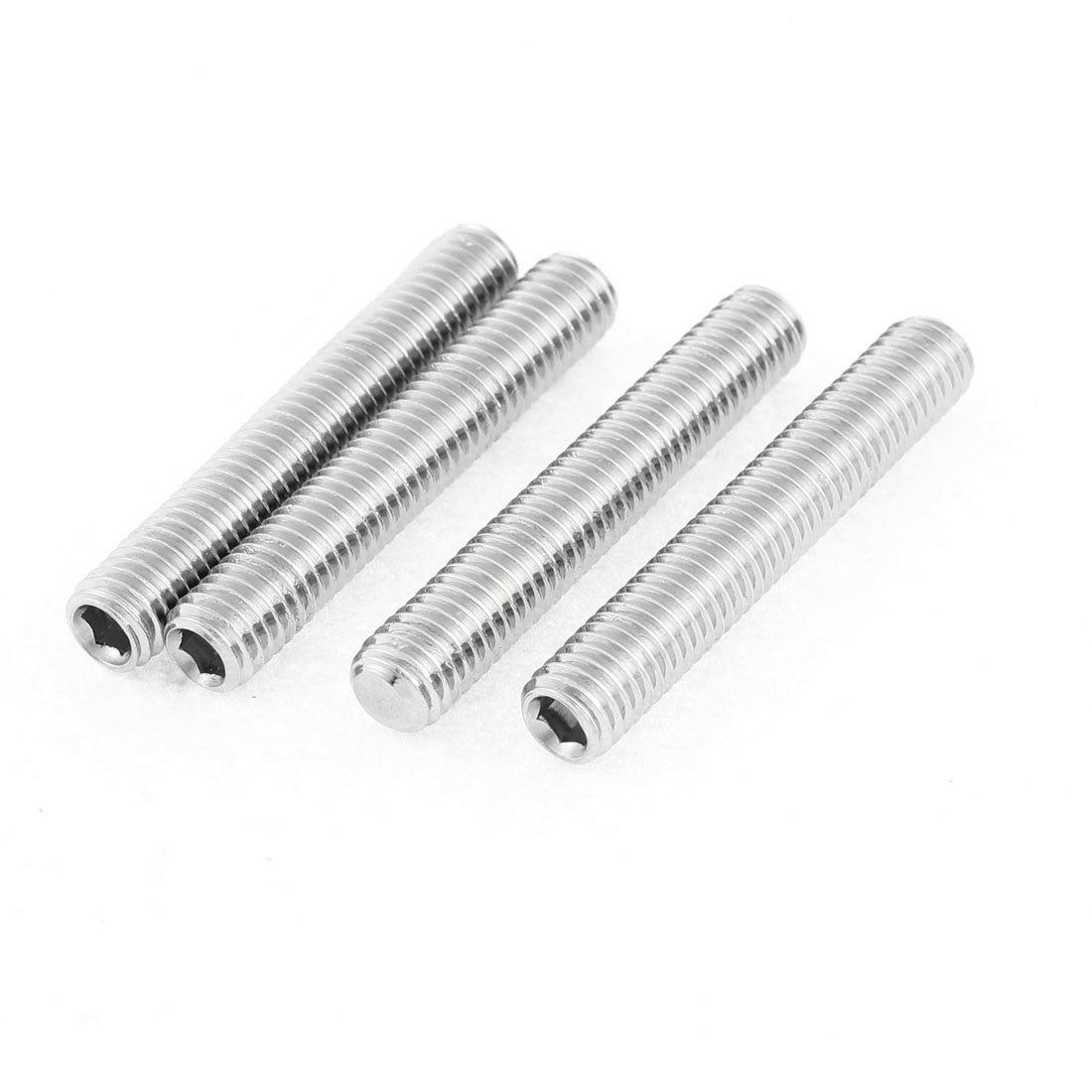 uxcell Uxcell M8x50mm 1.25mm Pitch Stainless Steel Hex Socket Set Flat Point Grub Screws 4pcs