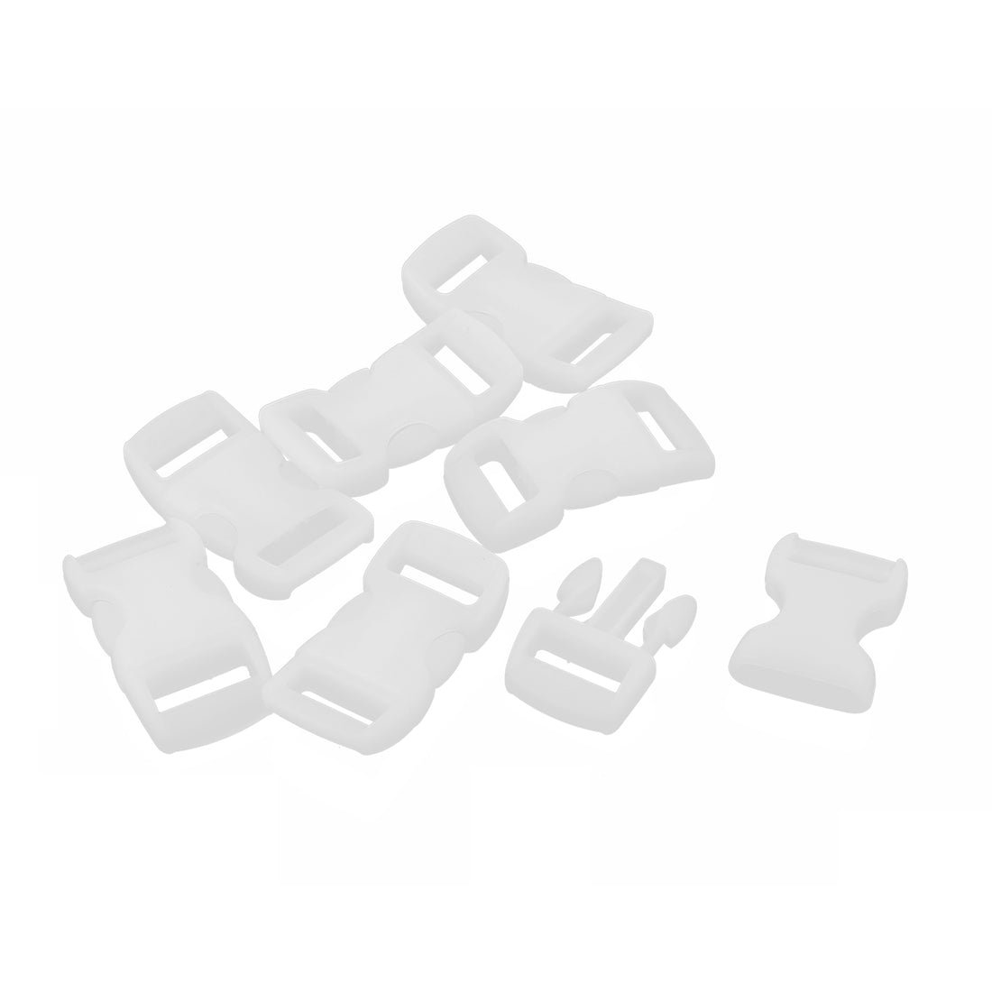 uxcell Uxcell 7 Pcs 11mm Width White Plastic Backpack Rucksack Quick Release Buckle Clip