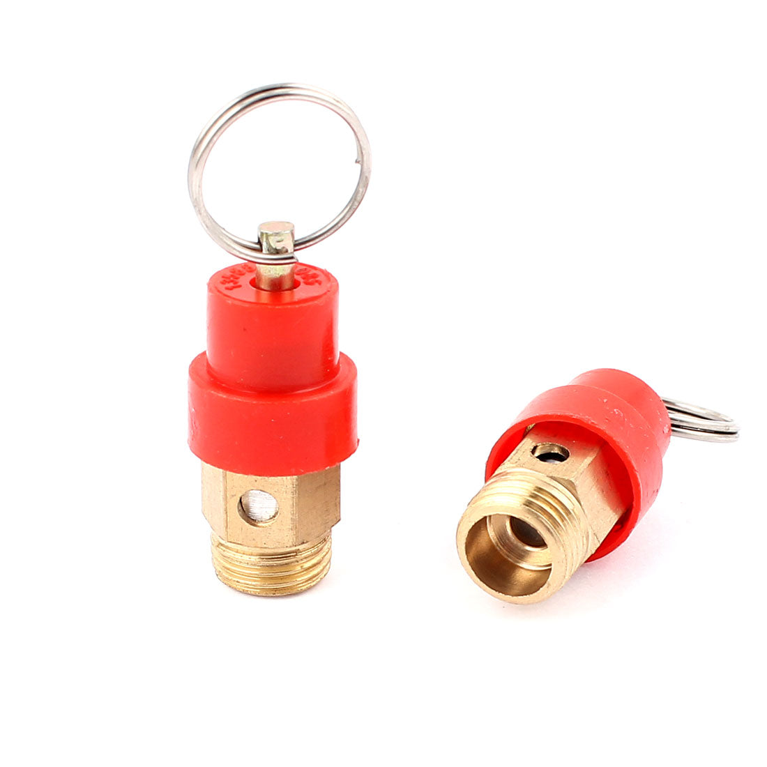 uxcell Uxcell 2pcs 13mm 1/4BSP Male Thread Metal Air Compressor Pressure Relief Valve Control Device
