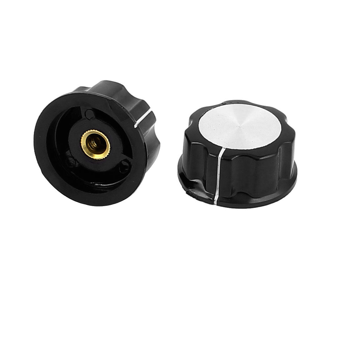 uxcell Uxcell 2 Pcs Black Plastic Light Lamp Dimmer Switch Control Potentiometer Rotary Knob Cap for 6mm Shaft