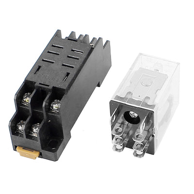 Harfington Uxcell JQX-13F DC 12V Coil 8 Terminal DPDT Power Electromagnetic Relay w Socket Base