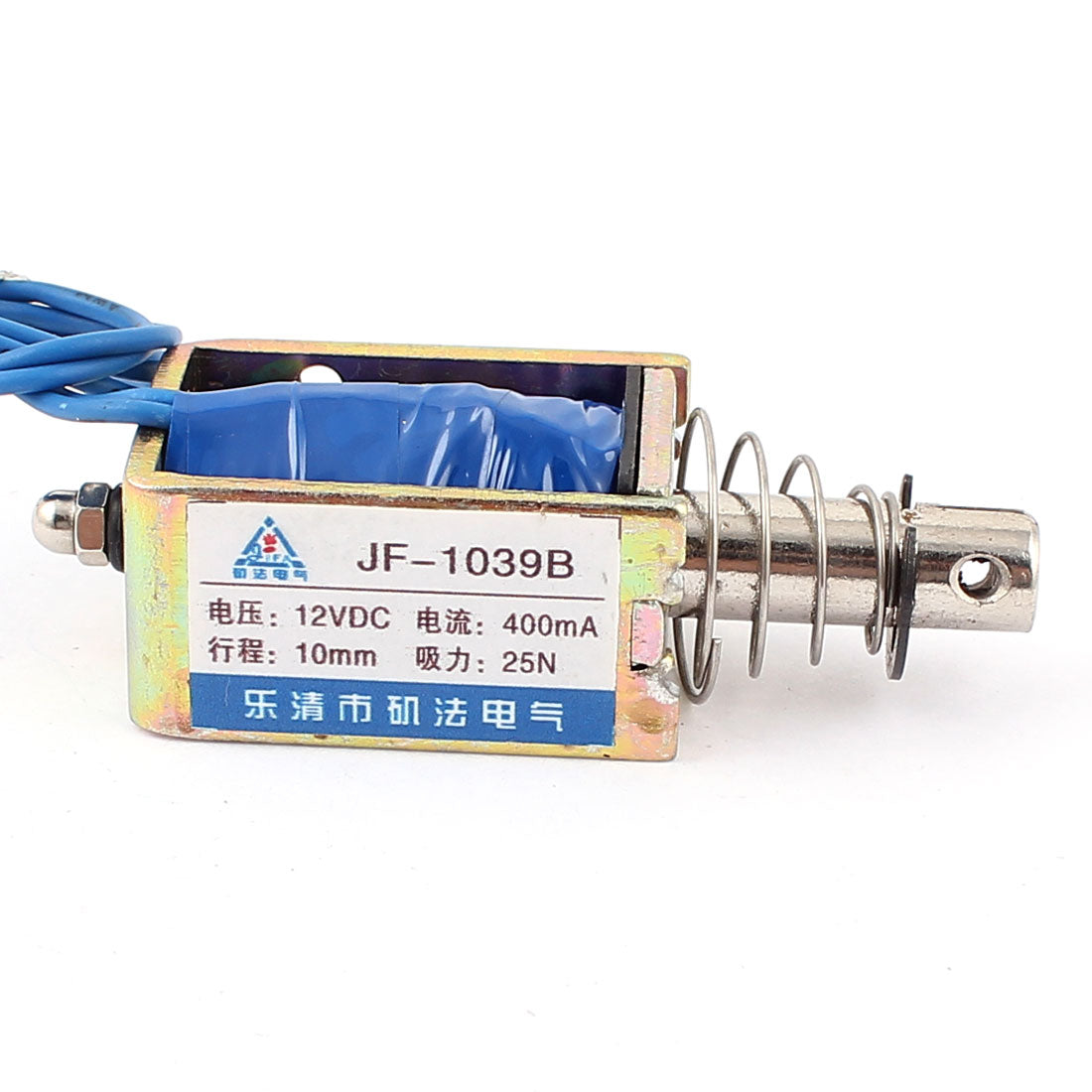 uxcell Uxcell JF-1039B DC 12V 400mA 25N/10mm Pull Push Type Open Frame Solenoid Electromagnet