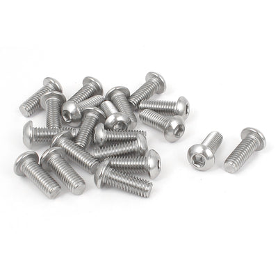 Harfington Uxcell M6x16mm Stainless Steel Hex Socket Machine Countersunk Round Head Bolts 20PCS