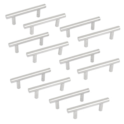 Harfington Uxcell 12pcs Stainless Steel Kitchen Cabinet Drawer T Bar Pull Handle 64mm Distance