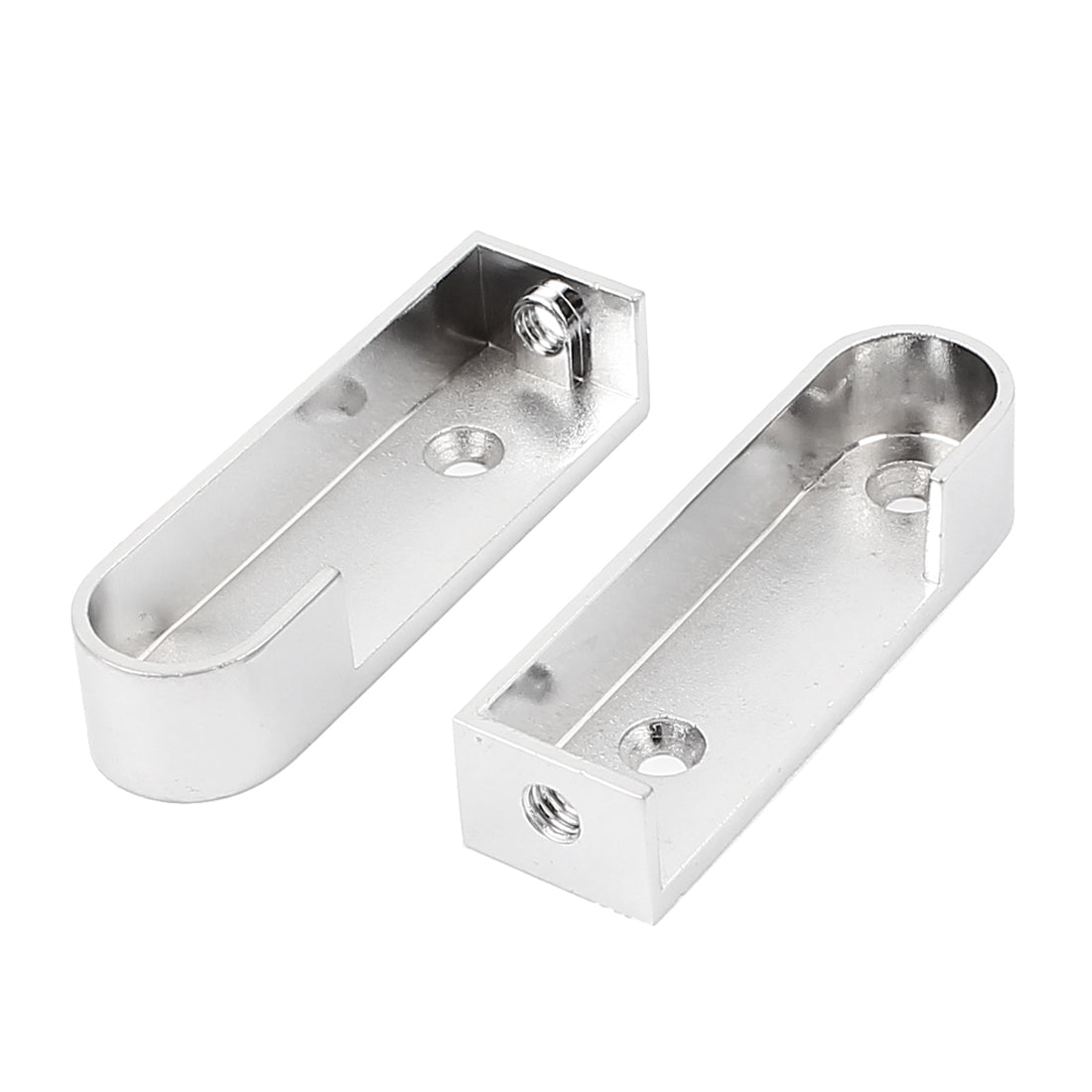 uxcell Uxcell Wardrobe Hanging Rail End Socket Bracket Support Fitting Silver Tone Pair