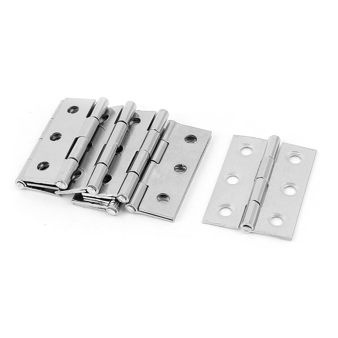 uxcell Uxcell 7 Pcs 1.7" x 1.2" Stainless Steel Folding Furniture Cabinet Door Hinge