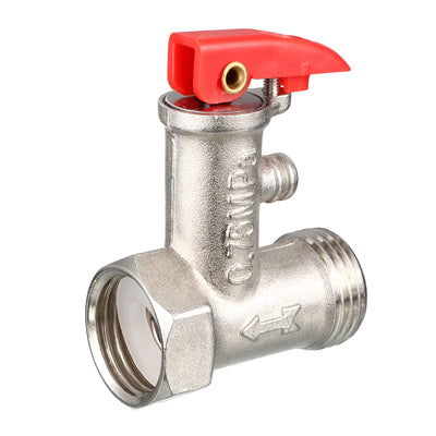 uxcell Uxcell Electric Water Heater 1/2BSP Male Thread Safety Pressure Relief Valve 0.75Mpa