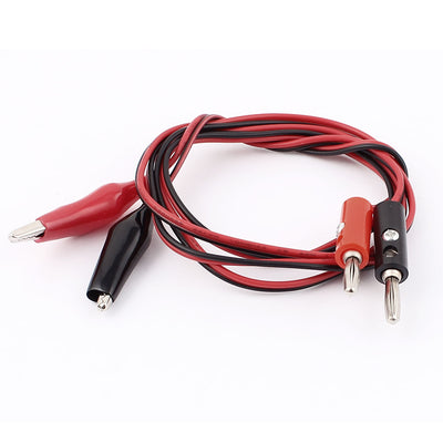 Harfington Uxcell Multimeter Meter Alligator Test Lead Clip to 4mm Banana Connector Probe Cable Cord 1Meter Length
