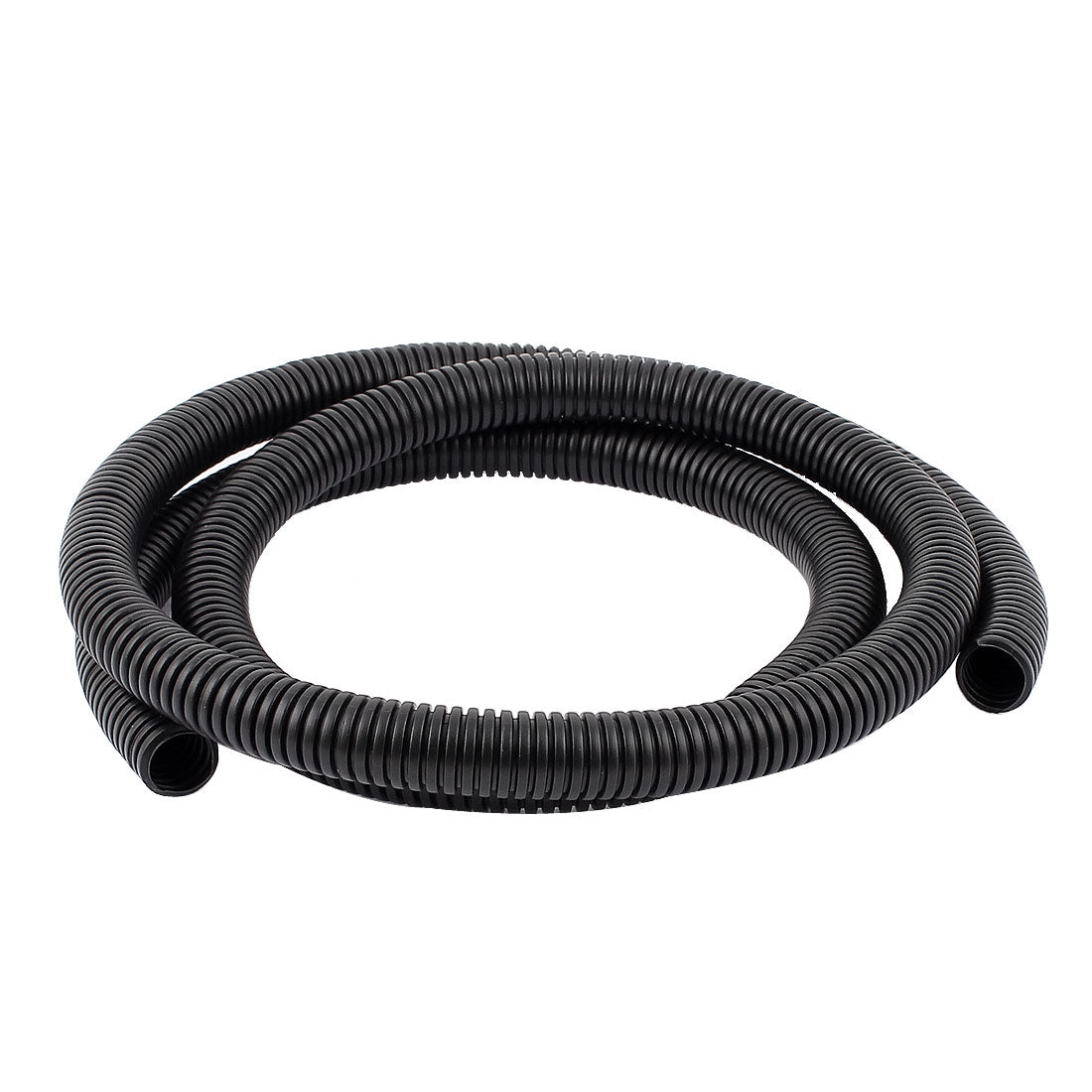 uxcell Uxcell 1.6 M 15 x 18 mm Plastic Corrugated Conduit Tube for Garden,Office Black