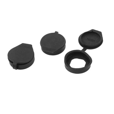Harfington Uxcell 3 Pcs Rubber Key Panel Cam Lock Dust Waterproof Cover Black