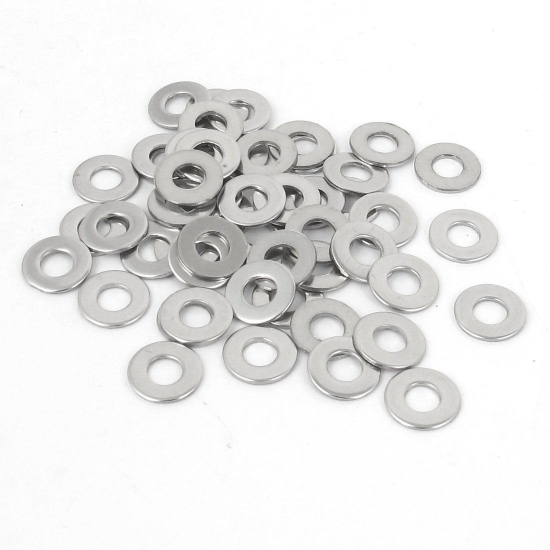 uxcell Uxcell 50pcs M3 Stainless Steel Flat Washer Plain Spacer Gasket for Screw Bolt