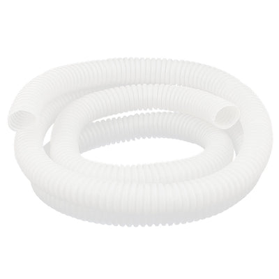 Harfington Uxcell 1.5 M 16 x 19 mm Plastic Corrugated Conduit Tube for Garden,Office White