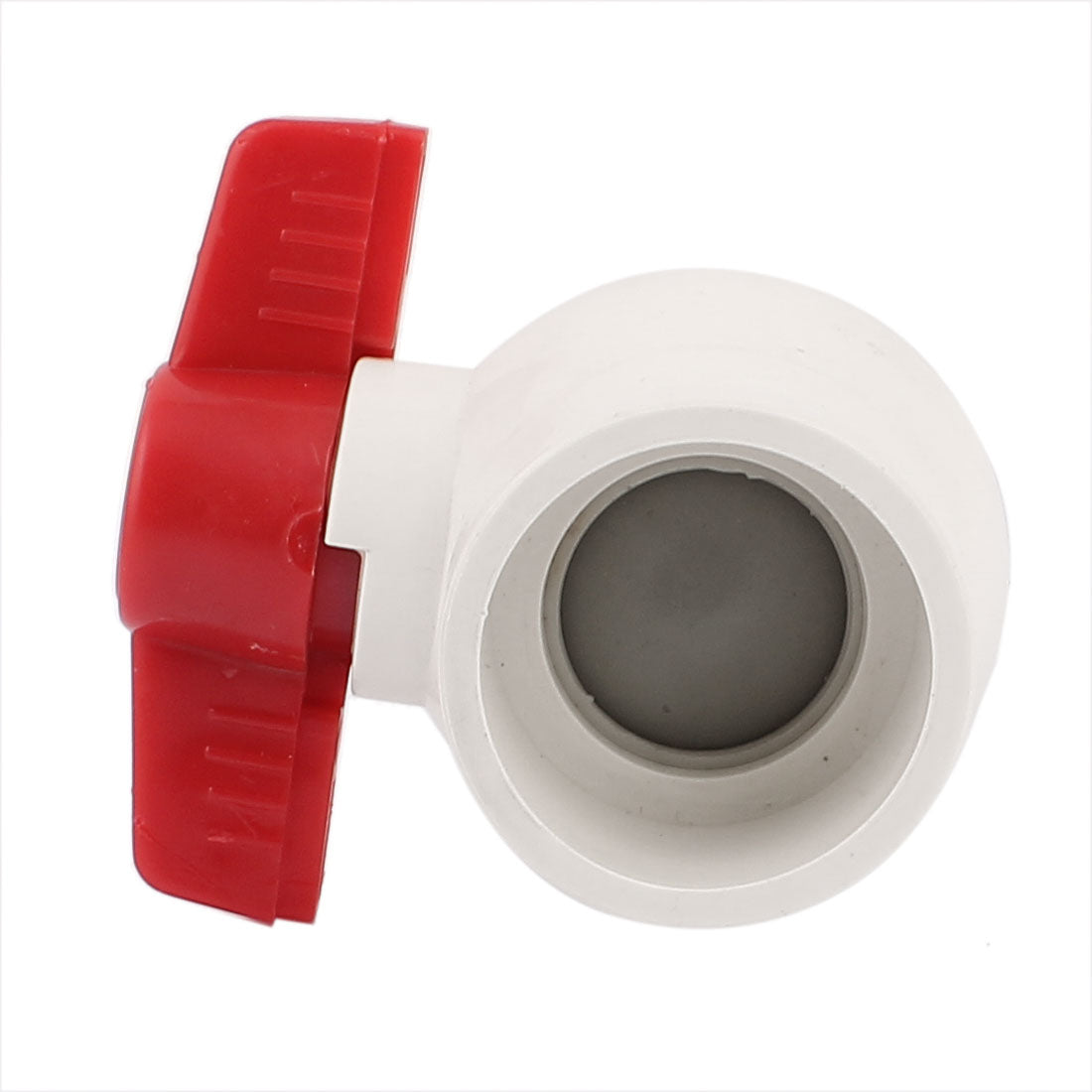 uxcell Uxcell 50MM Dia Slip Ends Water Control PVC Ball Valve White Red