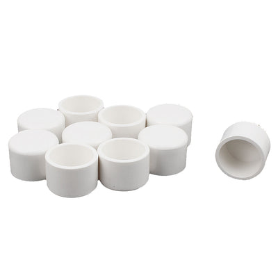 Harfington Uxcell 10Pcs Round Water Tubing Tube Pipe Fitting End Cap Cover White 25mm Inner Dia