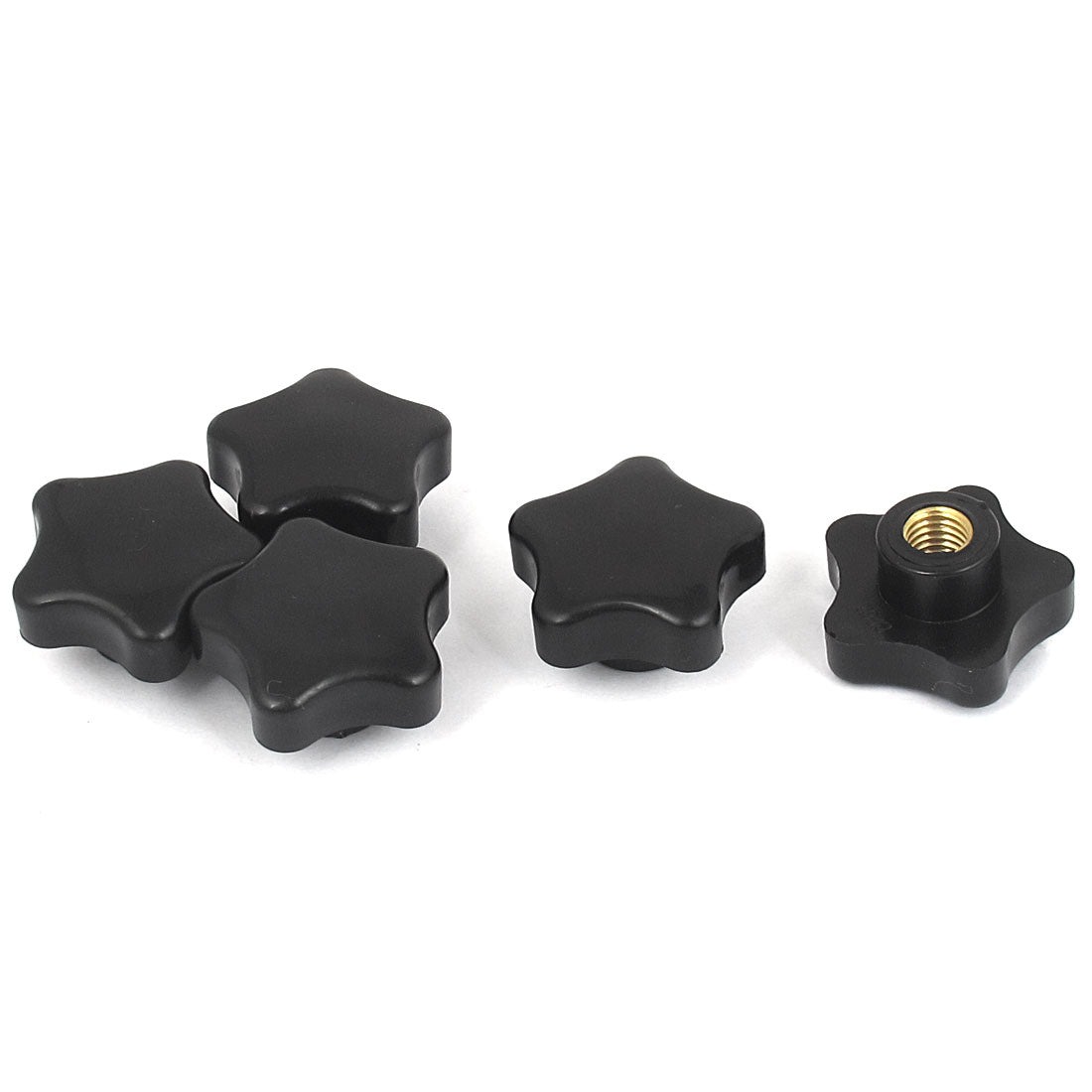 uxcell Uxcell M10 Female Thread 39mm Plastic Star Head Screw On Type Clamping Knob 5pcs