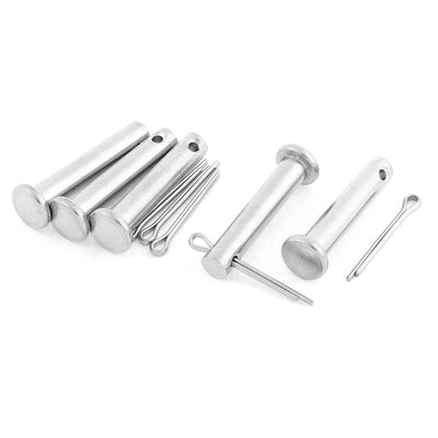 Harfington Uxcell M6x30mm Flat Head 304 Stainless Steel Clevis Pins 5 Sets