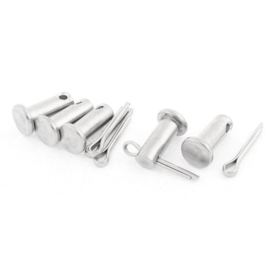 Harfington Uxcell M8x20mm Flat Head 304 Stainless Steel Clevis Pins 5 Sets