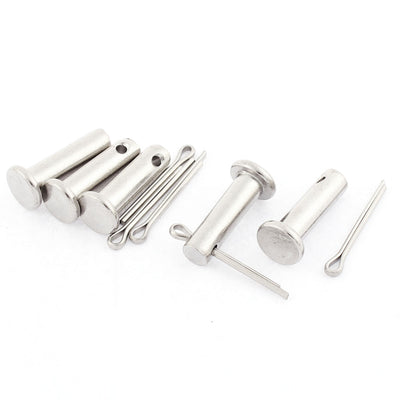 Harfington Uxcell M6x20mm Flat Head 304 Stainless Steel Clevis Pins 5 Sets