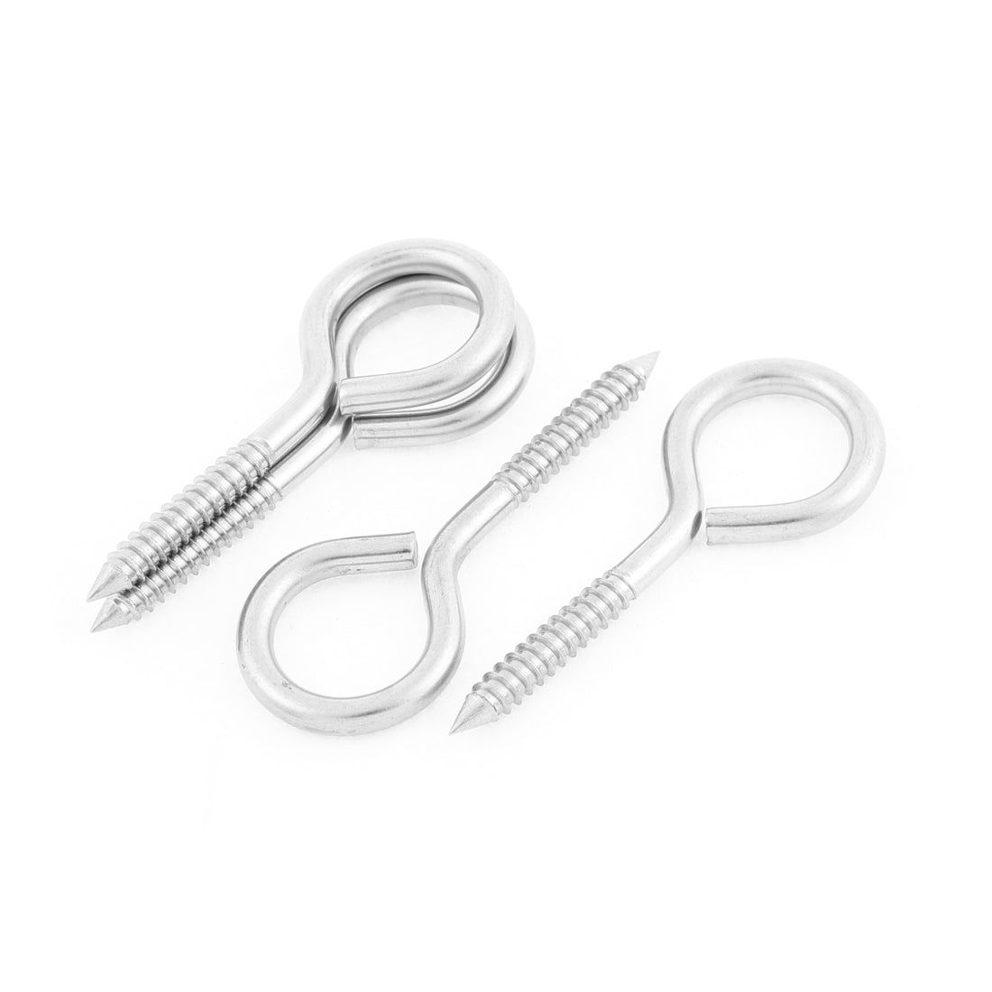 uxcell Uxcell M4x50mm 304 Stainless Steel Screw Eye Pins 4pcs for Jewelry Findings