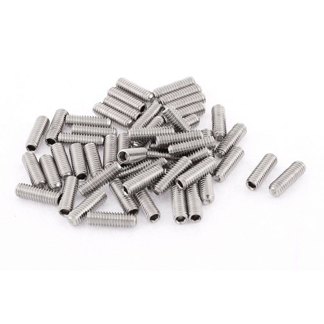 uxcell Uxcell M4x12mm Metric Stainless Steel Hex Socket Set Cup Point Grub Screws Silver Tone Towel Rack Door Knob 50pcs