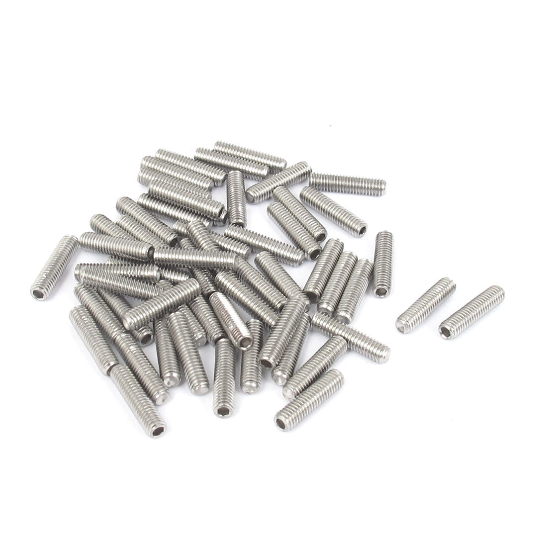 uxcell Uxcell M3x12mm Stainless Steel Hex Socket Set Cap Point Grub Screws Silver Tone 50pcs
