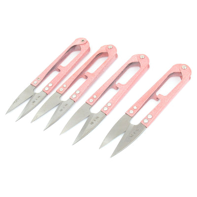 Harfington Uxcell 4pcs Trimming Tailor Sewing Craft Yarn Stitch Shear Spring Scissors Cutter Pink