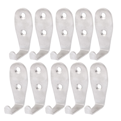 Harfington Uxcell L Shaped Wall Mounted Single Hook Hanger 2mm Thickness 10PCS