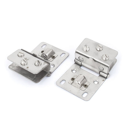 Harfington Uxcell 8-12mm Thickness Metal Wall Mounted Cabinet Glass Clamp Clip Door Hinge 2pcs