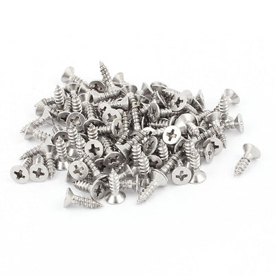 Harfington Uxcell 3.5mm x 13mm Stainless Steel Countersunk Cross Head Self Tapping Screw 100 Pcs