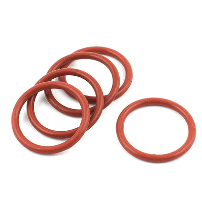 Harfington Uxcell Rubber 33mm x 27mm x 3mm Oil Seal O Rings Gaskets Washers Brick Red 5 Pcs