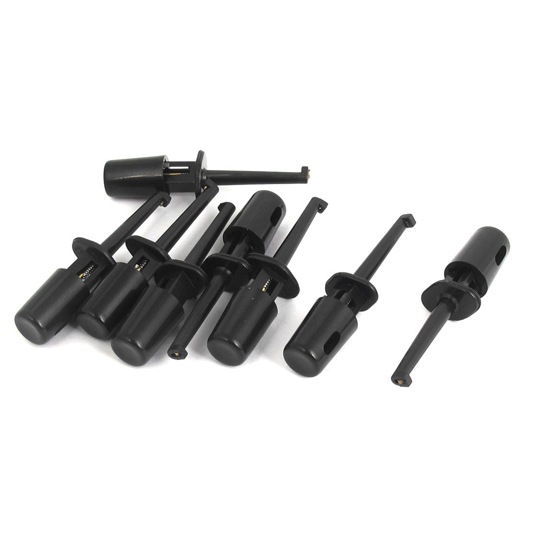 uxcell Uxcell 8pcs Plastic Electrical Lead Wire Testing Hook Clip Set Black