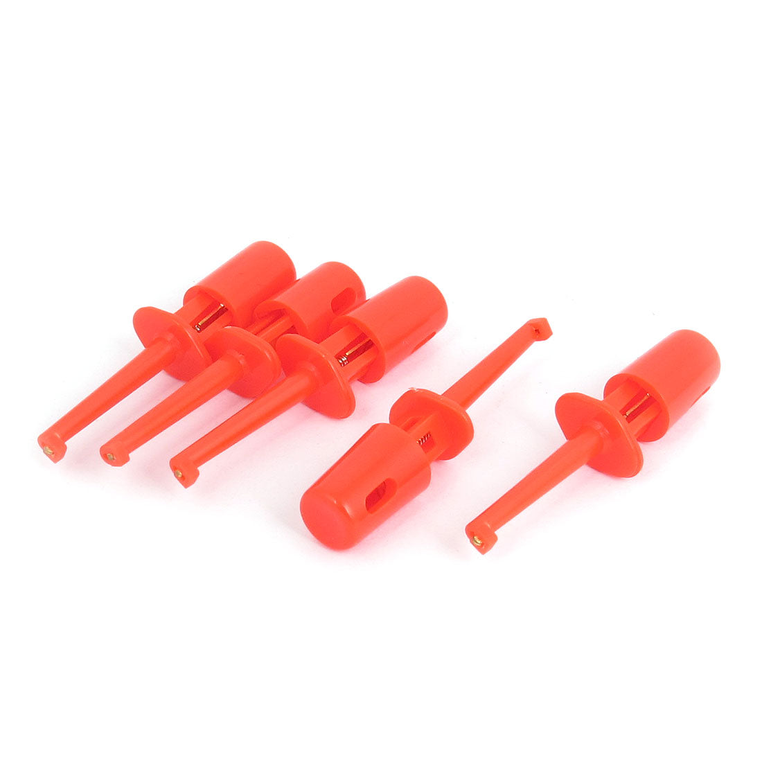 uxcell Uxcell 5pcs Electrical Probe Testing Lead Wire Hook Clip Kit Red