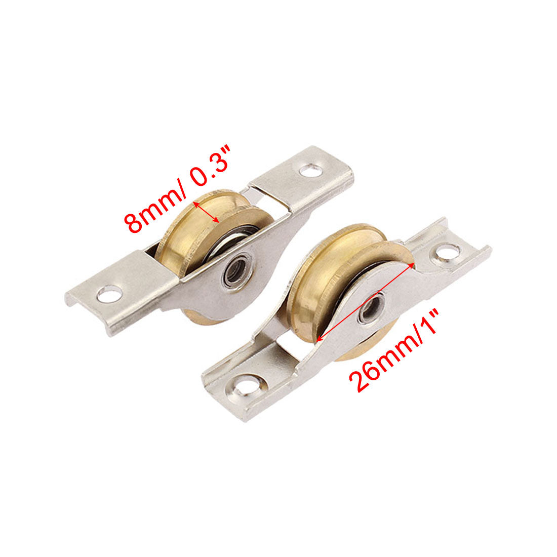 uxcell Uxcell Cabinet Door Sliding Wheel Axle Window Sash Pulley 26mm Single Roller 4pcs