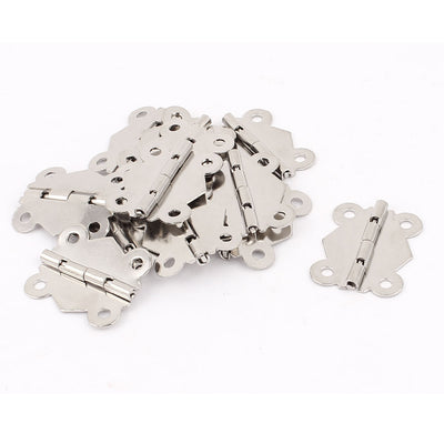 Harfington Uxcell Metal Butterfly Shape Cabinet Gate Closet Door Hinges Silver Tone 13 Pcs