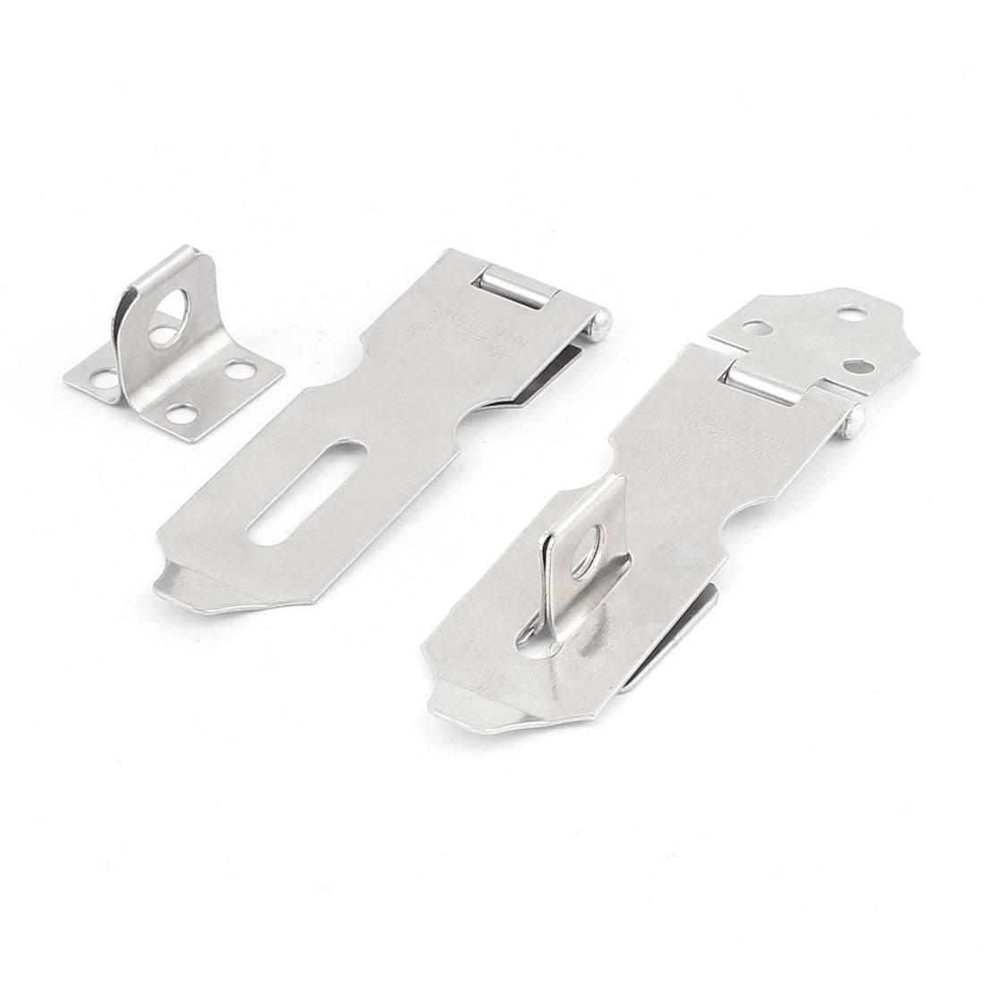 uxcell Uxcell Cupboard Gate Safety Padlock Latch Metal Door Hasp Staple Silver Tone 2 Sets