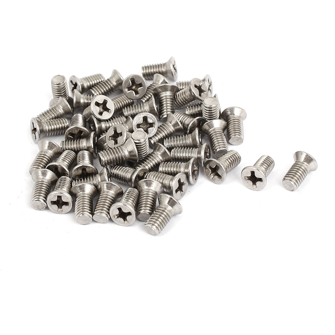 uxcell Uxcell M5x10mm Stainless Steel Countersunk Flat Head Cross Phillips Screw Bolts 50pcs