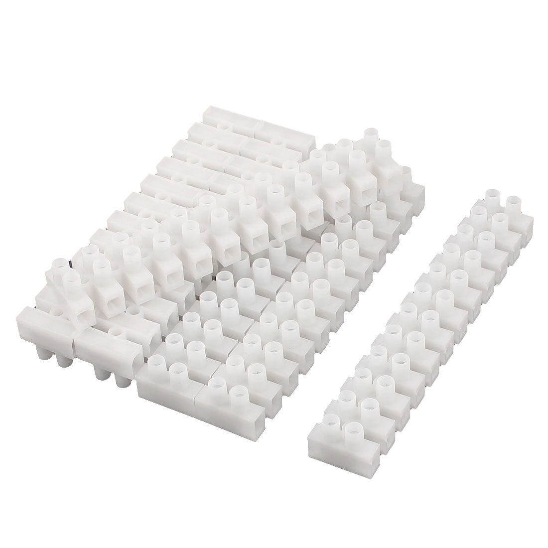 uxcell Uxcell AC 450V 30A Double Rows 12 Position Wire Connector Screw Terminal Barrier Block Strip 6pcs
