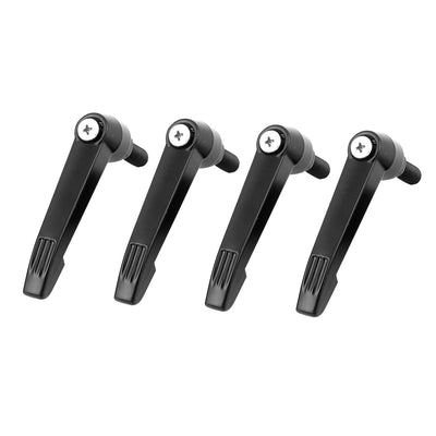 Harfington Uxcell 4pcs 10mm Thread Diameter Metal Clamping Lever Adjustable Knob Handles for Machinery