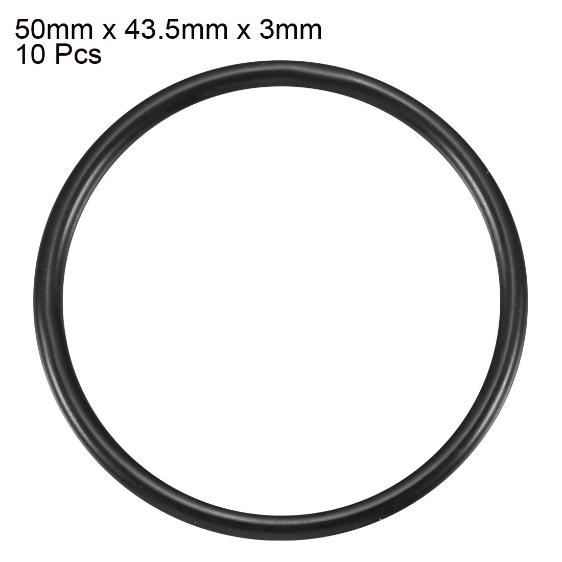 uxcell Uxcell 10Pcs 50x3mm Black Flexible O Rings Washer Gasket Grommets Rubber Sealing