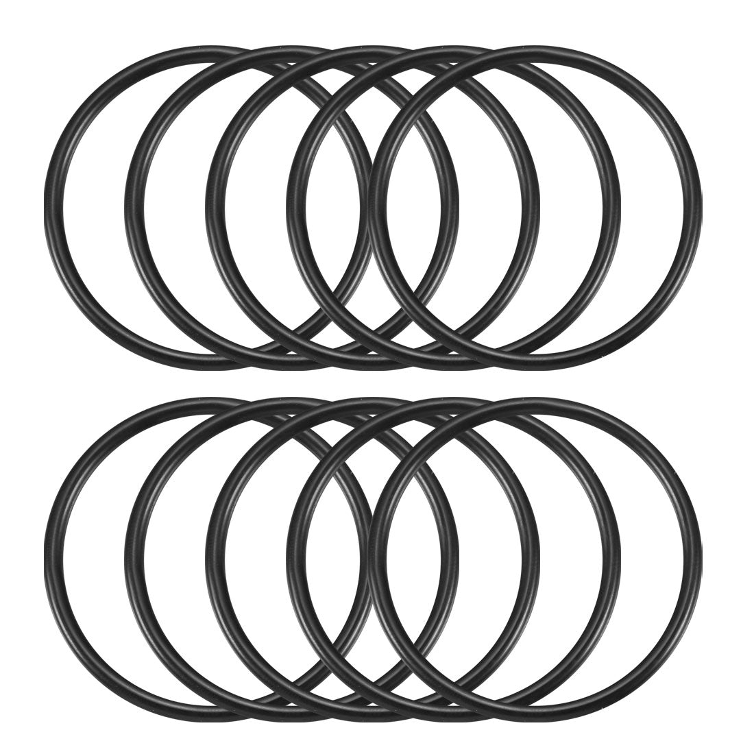 uxcell Uxcell 10Pcs 50x3mm Black Flexible O Rings Washer Gasket Grommets Rubber Sealing