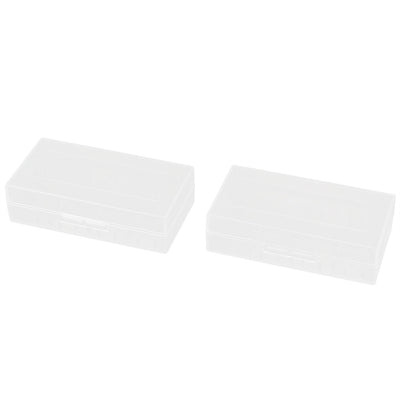 Harfington Uxcell 2pcs Clear Plastic Rectangle Storage Box Case Container Holder for 2 x 18650 Battery