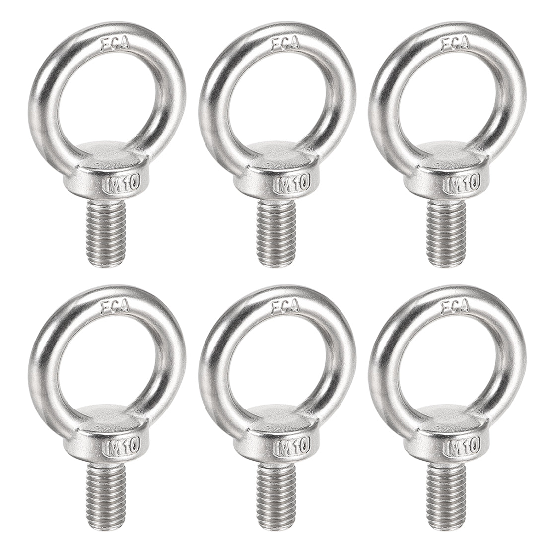 uxcell Uxcell Machinery Shoulder Lifting Forged Eye Bolts M10 x 20mm Thread 6pcs