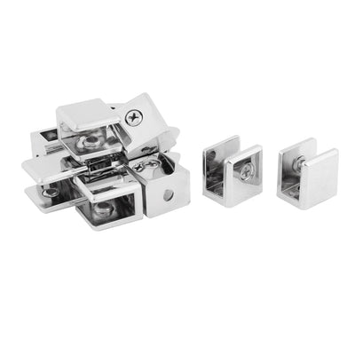 Harfington Uxcell 10mm Thickness Glass Shelf Bracket Support Clip Clamp Silver Tone 12pcs