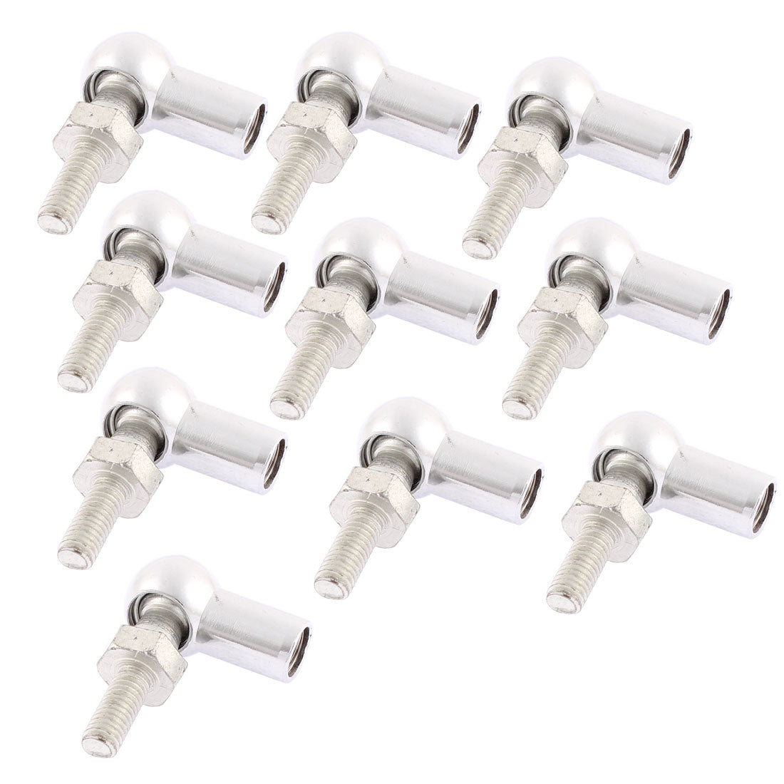 uxcell Uxcell M6 Male M8 Female Thread Dia L Shape Ball Joint Rod End Bearing Silver Tone 10pcs