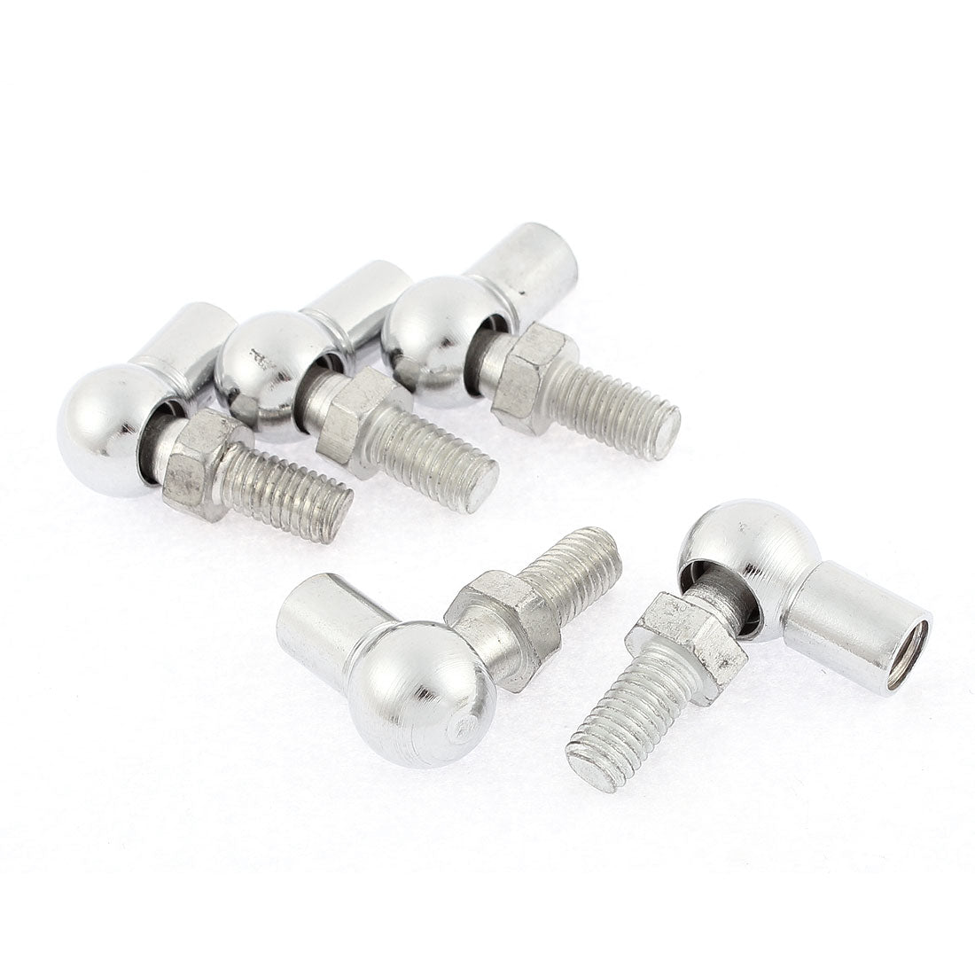 uxcell Uxcell M8 Female to Male Thread Dia L-Shape Rod End Bearing Silver Tone 5 Pcs