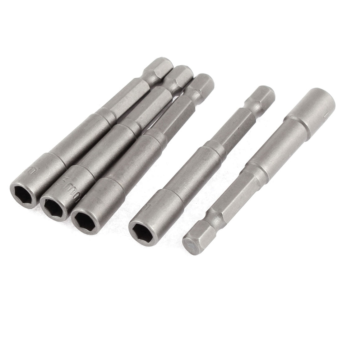 uxcell Uxcell 1/4" Shank 5.5mm Hex Socket Nut Setter Driver Bit Gray 5pcs Non-magnetic